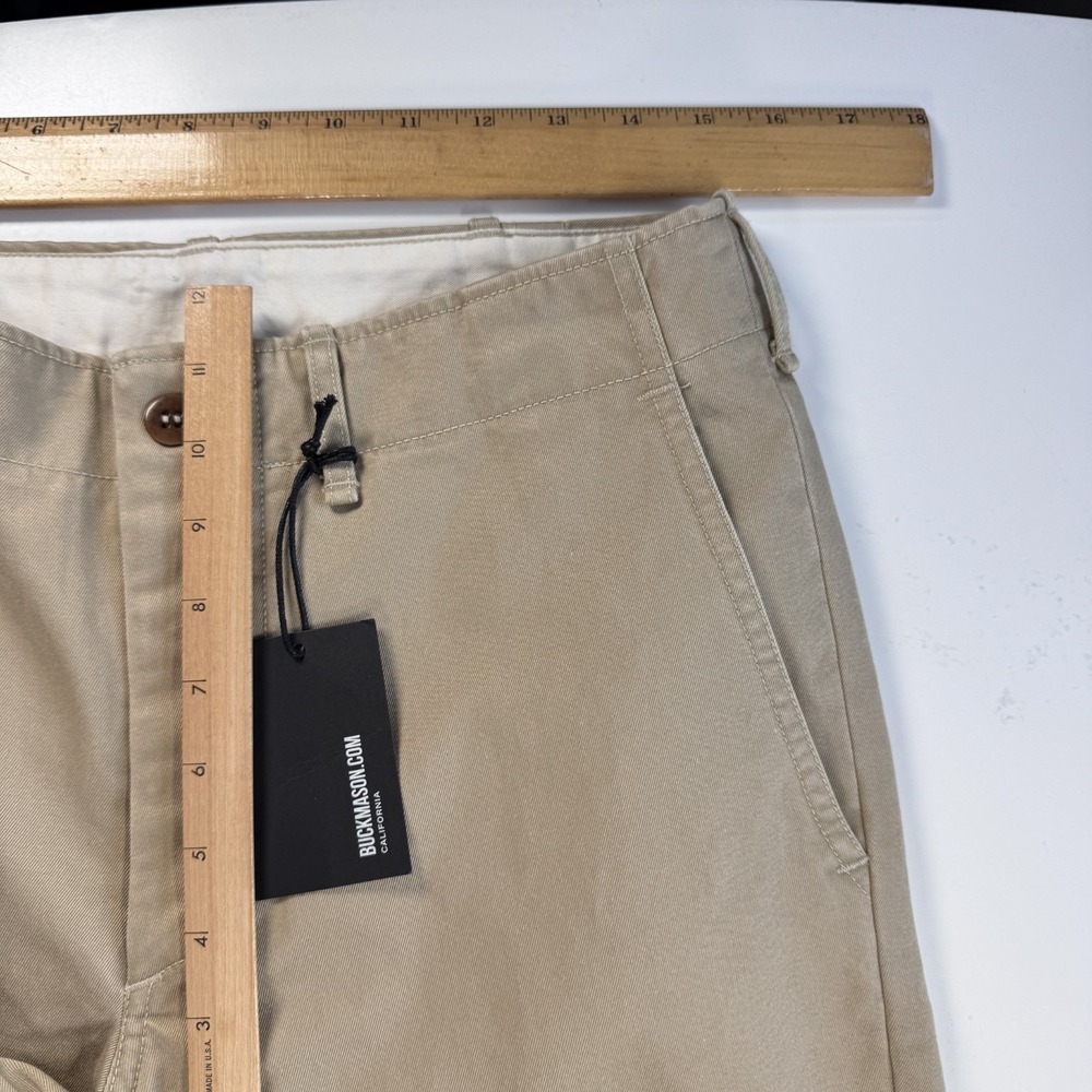 BUCK MASON Uniform Khaki Paperback Twill Maverick Slim Officer Chino Mens 29x32 - Picture 15 of 16